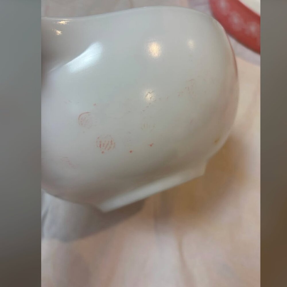 Vintage Pyrex White 443 Cinderella Mixing Bowl USA Pattern and color Worn Off